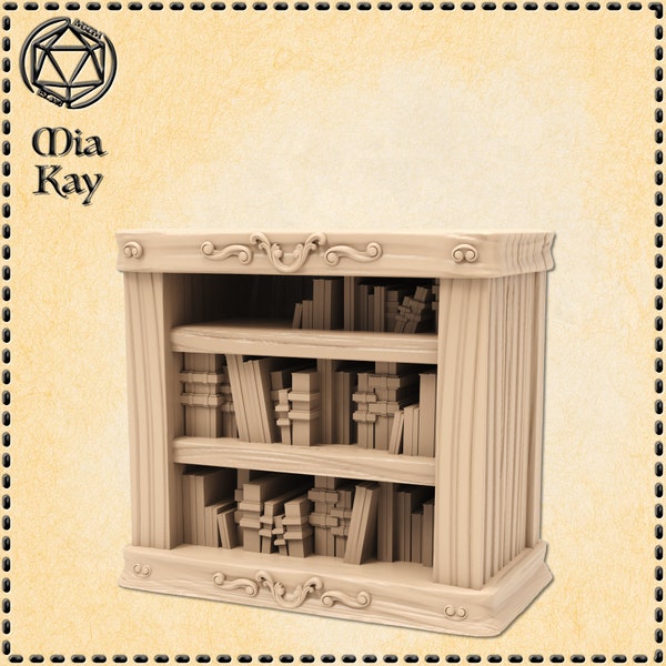 28mm Small Bookcase |  D&D 5e | Dungeons and Dragons | Pathfinder | Fantasy RPG Tabletop Games | Scatter Terrain | INN| Library | Spell Book