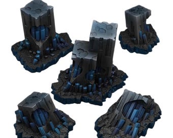 Sci-Fi Ruins Set | Forest |  | RESIN | Fantasy | DnD | RPG | Tabletop Gaming Swamp Scatter Terrain | D&D |  Village City Tavern