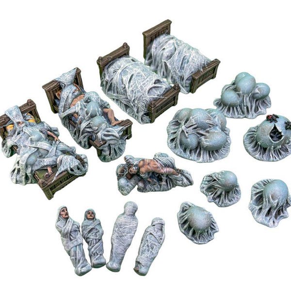 Set de Ataque Araña / Dungeons & Dragons / Monstruos / TTRPG / Miniatura de 28 mm / Taberna / Aldea / FANTASÍA / DnD PNJ PC Terreno disperso