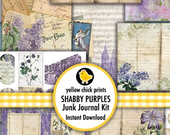 Kit diario viola shabby chic: effimeri floreali (PDF)