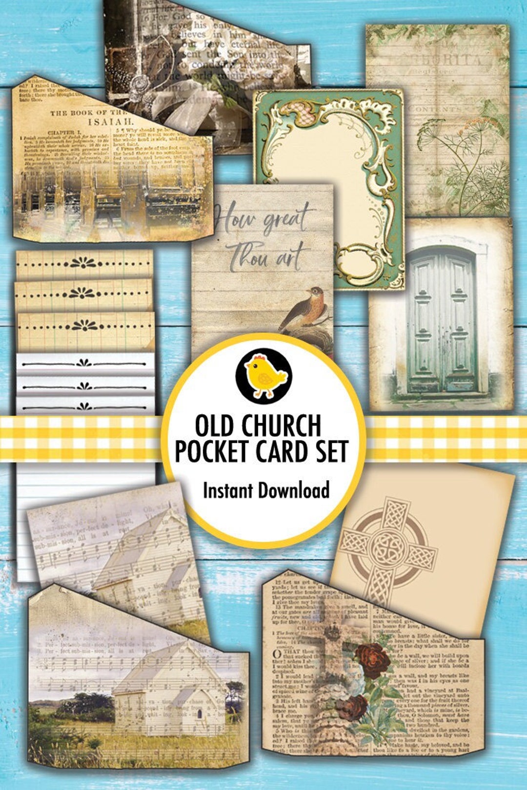 Vintage Church Hymn Pocket Cards: Bible Journal Ephemera - Etsy