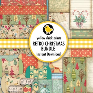 Christmas Junk Journal Digital Kit, Christmas Ephemera, Retro Digital Paper Pack, Christmas Junk Journal Printables, Retro, Ephemera
