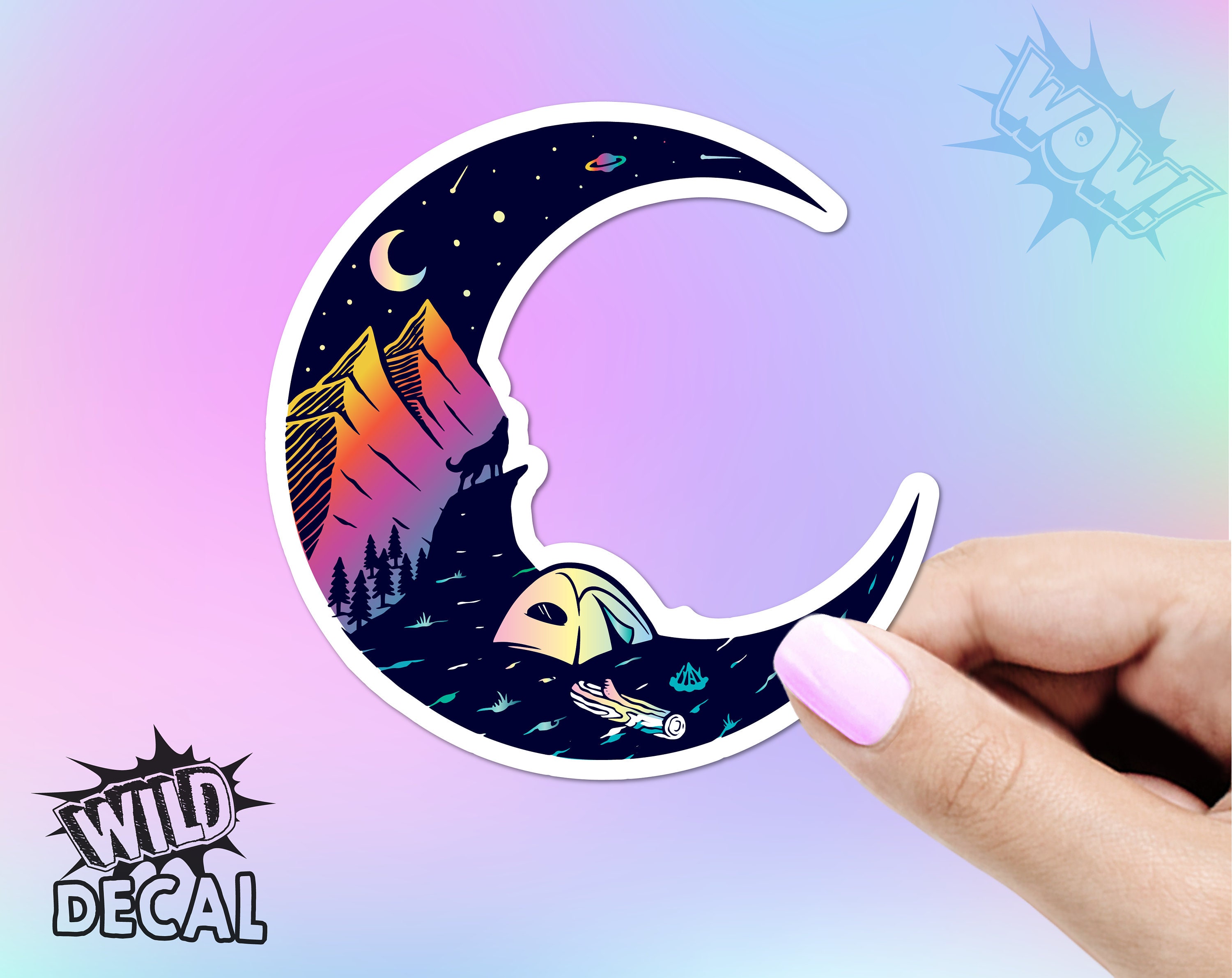 WATERPROOF Sticker, Mountains Vinyl Sticker, Camp Sticker, Travel Sti…