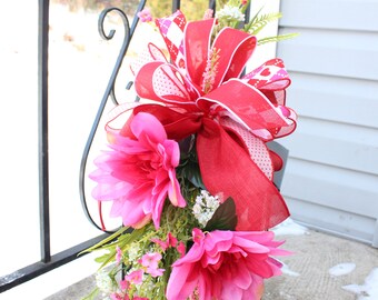 Unique Gifts, Presents, Valentine's Day Floral Swag, Valentine's Day Lantern Swag, Rose Decor, Valentine's Day Gift