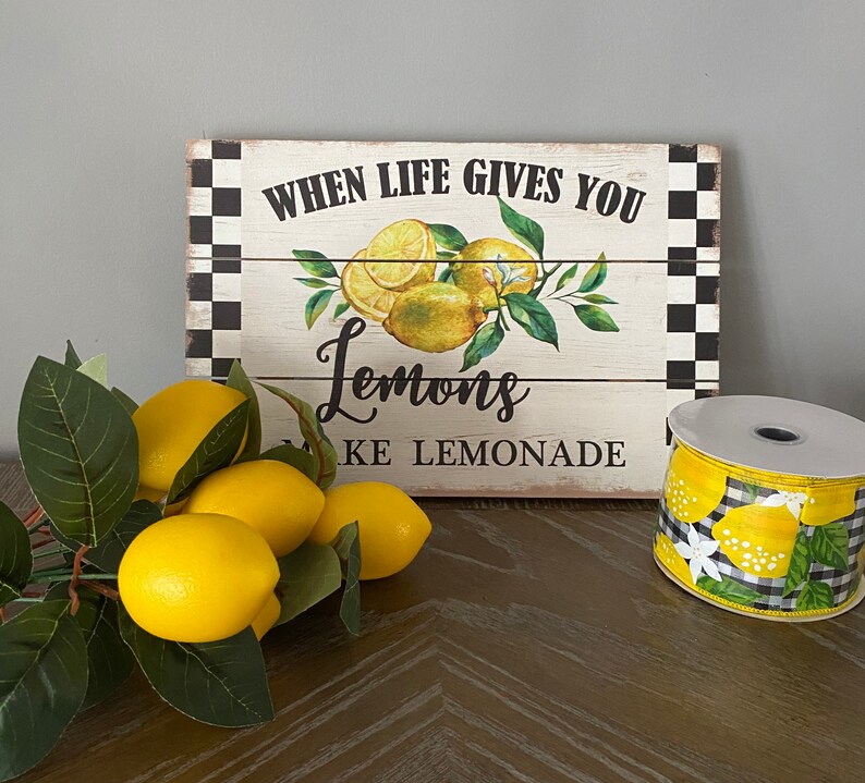 Mini Wreath Kit, Lemon Welcome Wreath, When Life Gives You Lemons, Farmhouse Wreath Inside, Fruit Wreath image 9