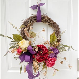 DIY Wreath Kit, Fall Grapevine Wreath Kit, Complete Wreath Kit, Elegant Fall Wreath image 2
