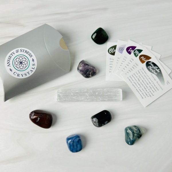 Stress & Anxiety Crystals Set | Beginner crystal kit to help ease anxiety and stress relief