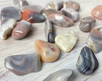 Pink Botswana Agate tumbled stones | Healing crystals for vitality and motivation