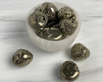 Pyriet trommelstenen | Helende kristallen voor overvloed, rijkdom en voorspoed