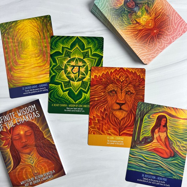 Infinite Wisdom of the Chakras Oracle Deck | This oracle cards deck has 42 oracle cards and guidebook