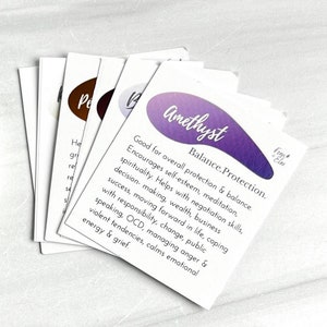 Kristallkarten | Mini-Infokarten zum Thema Kristalle | Erhältlich im Set mit 12 Karten Ihrer Wahl oder als Komplettes Set mit 93 Karten