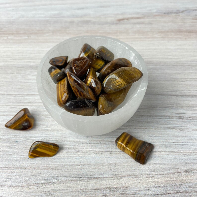 Healing Crystals Minerals and Crystals Solar Plexus Chakra Tumbled Stone Pocket Stone Balancing Crystals Tigers Eye Natural Crystal