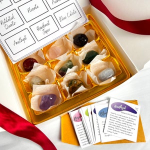 Crystal Gift Box: 9 Tumbled Crystals with Meaning Cards