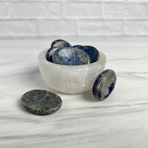 Lapis Lazuli Worry Stone: Healing Crystal, Pocket Stone