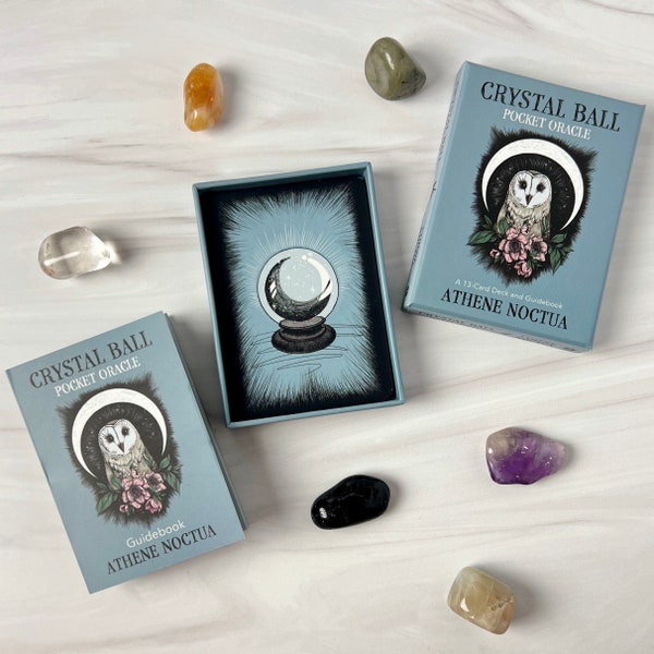 The Crystal Ball Pocket Oracle Deck | This small, pocket sized oracle cards deck has 13 oracle cards and guidebook