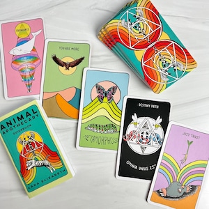Deck de oráculo do Boticário Animal | Este baralho de cartas oráculo tem 44 cartas oráculo e guia