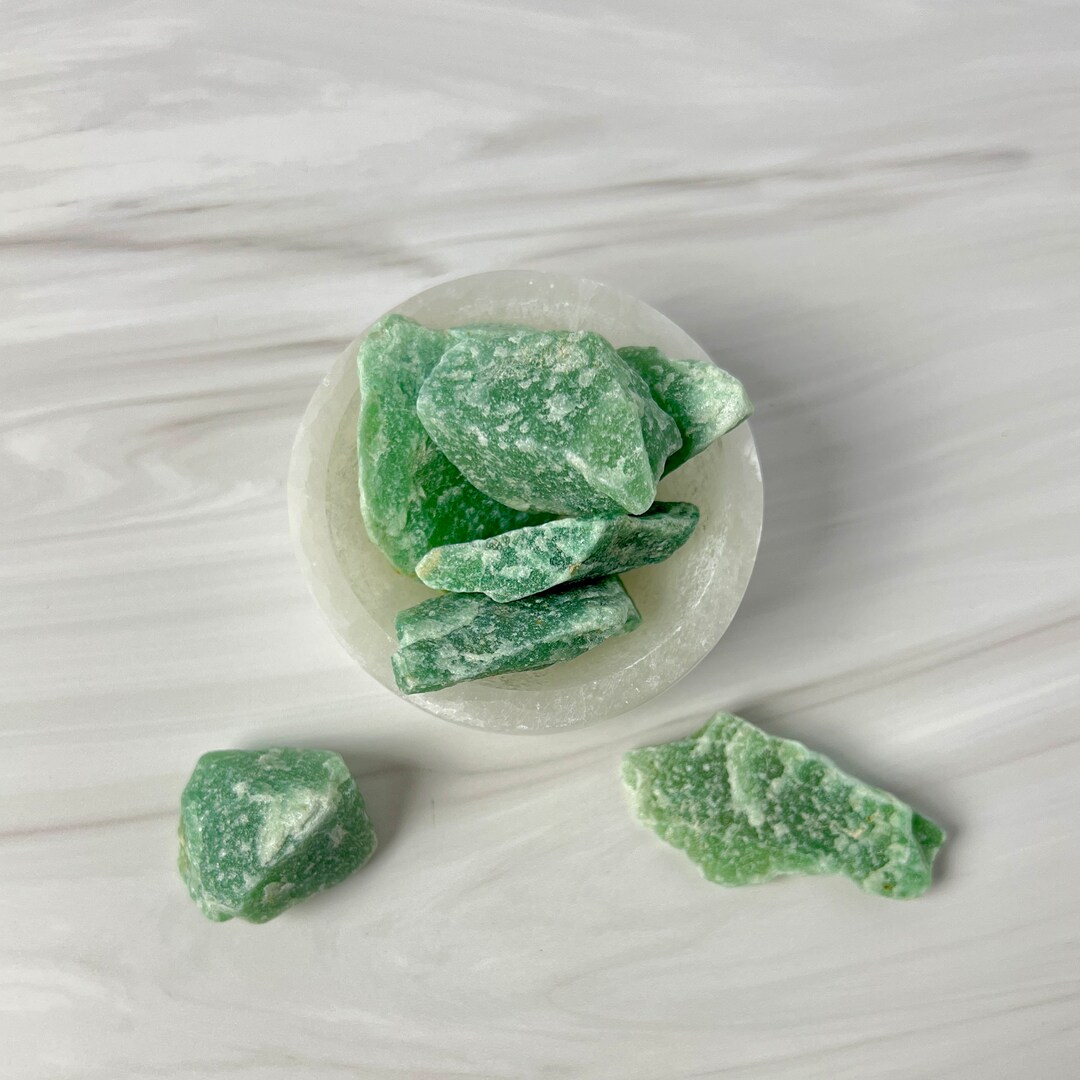Green Aventurine Raw Crystals Healing Crystals for Abundance, Love, and