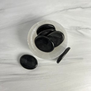 Black Obsidian Worry Stone: Healing Crystal, Pocket Fidget Stone