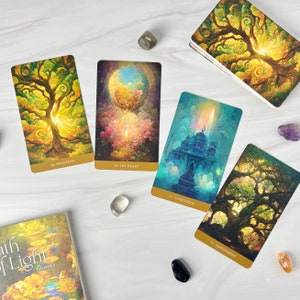 Baraja del oráculo El Camino de la Luz / Este conjunto de adivinación del oráculo tiene 39 cartas del oráculo y una guía.