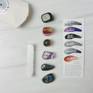 Protection Crystal Set: Tumbled Stones for Grounding & Clearing