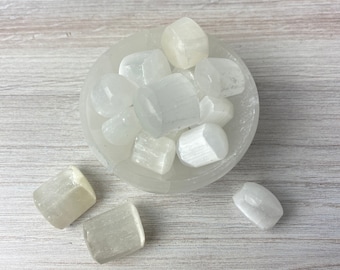 Selenite tumbled crystals | Healing stones for cleansing and purification
