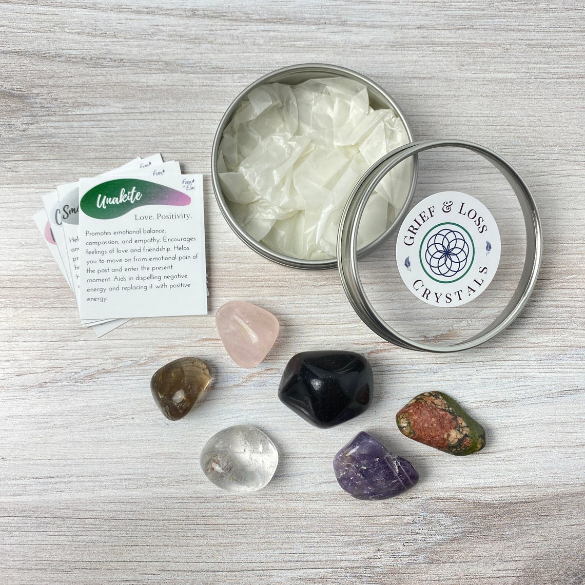 Grief crystals set beginner crystal kit of healing crystals Etsy