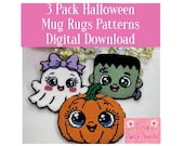 3 Pack Halloween Mug Rug Punch Needle Pattern – Digital Download and Video Tutorial