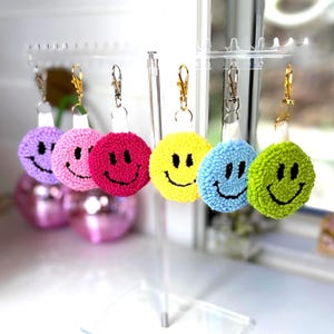 Set of 2 DIY Smiley Face Keychains Punch Needle Kit: