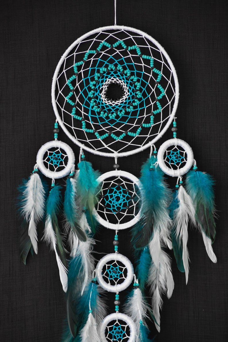 Dream Catcher Light Blue Christmas Gift Large Dreamcatcher Etsy