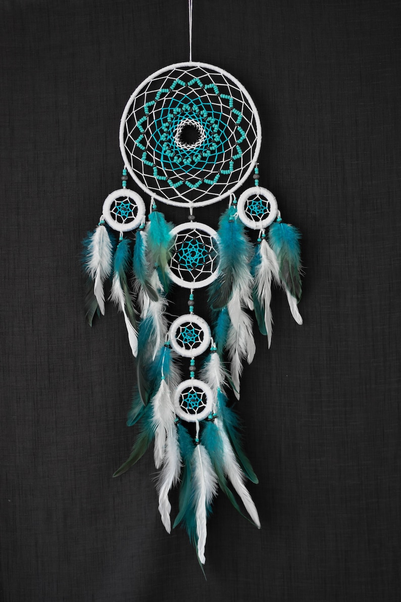 Dream Catcher Light Blue Christmas Gift Large Dreamcatcher Etsy
