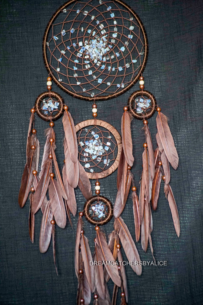 Dream Catchers Brown Dreamcatcher Wall Hangings Boho Style Etsy