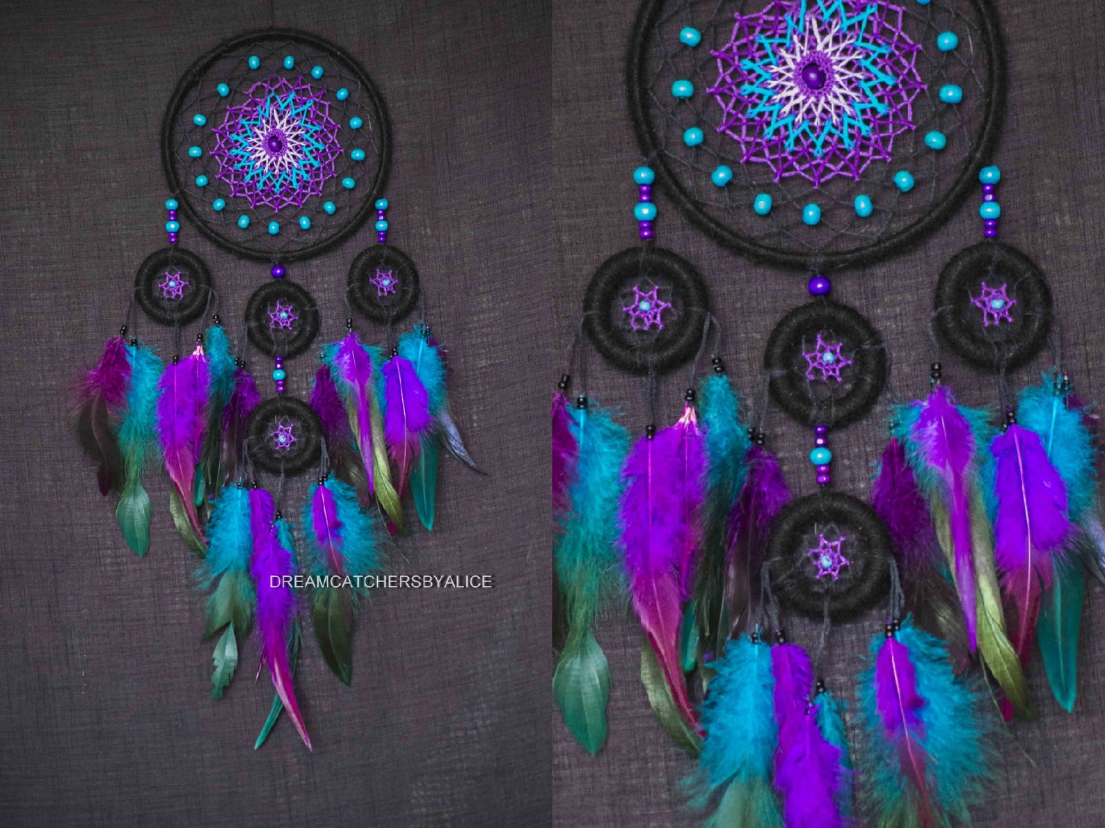 Galaxy Dream Catcher Nursery Dreamcatcher Blue and Violet Etsy