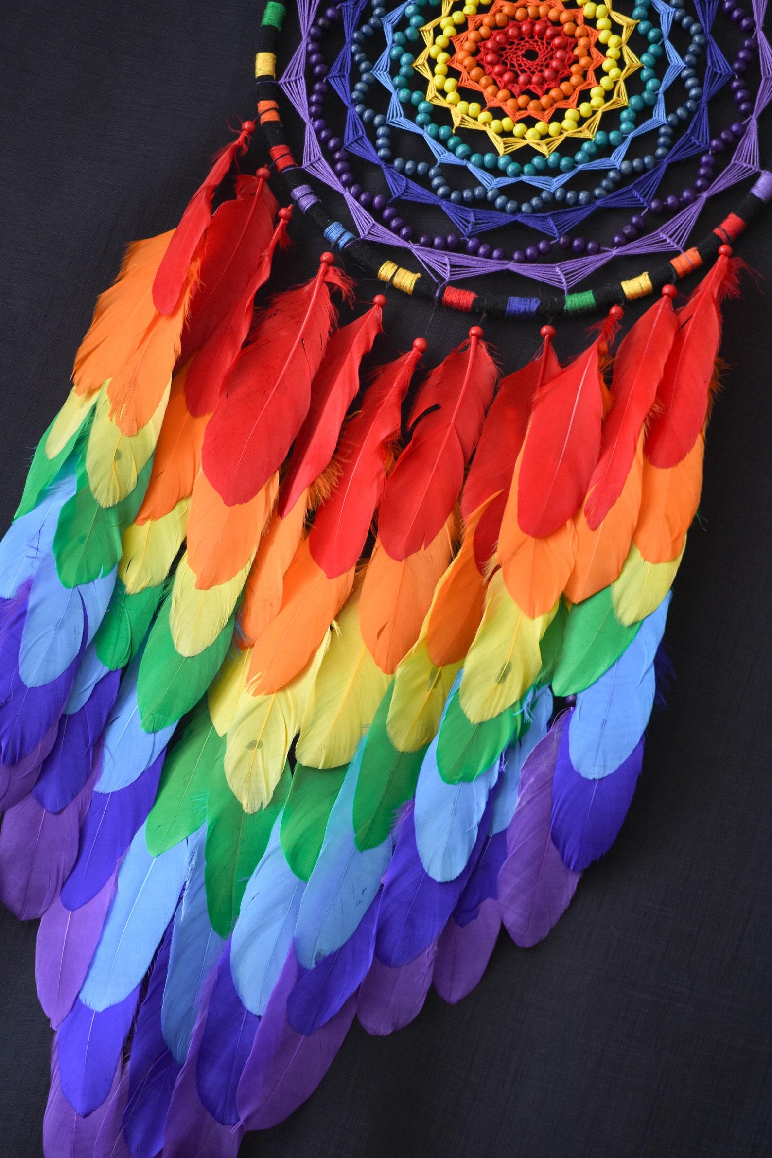 Rainbow Dream Catcher Super Large Dreamcatcher Gypsy Wall Etsy