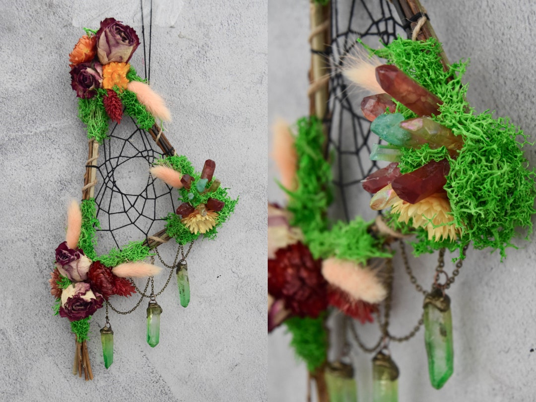 Wunjo Rune Floral Rune Decor Floral Wreath Nordic Rune Talisman Crystal ...