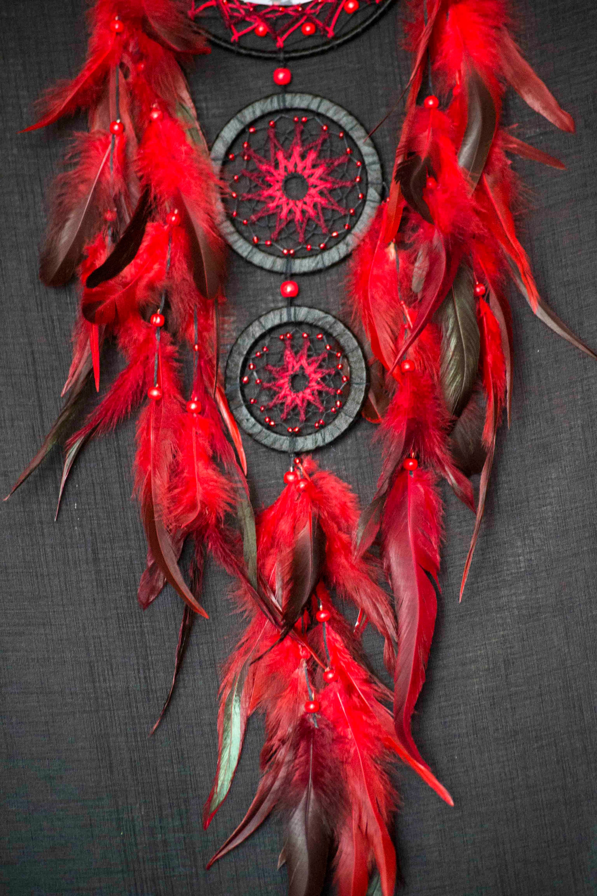 Dream Catchers Red Dream Catcher Large Dreamcatcher Boho Wall - Etsy
