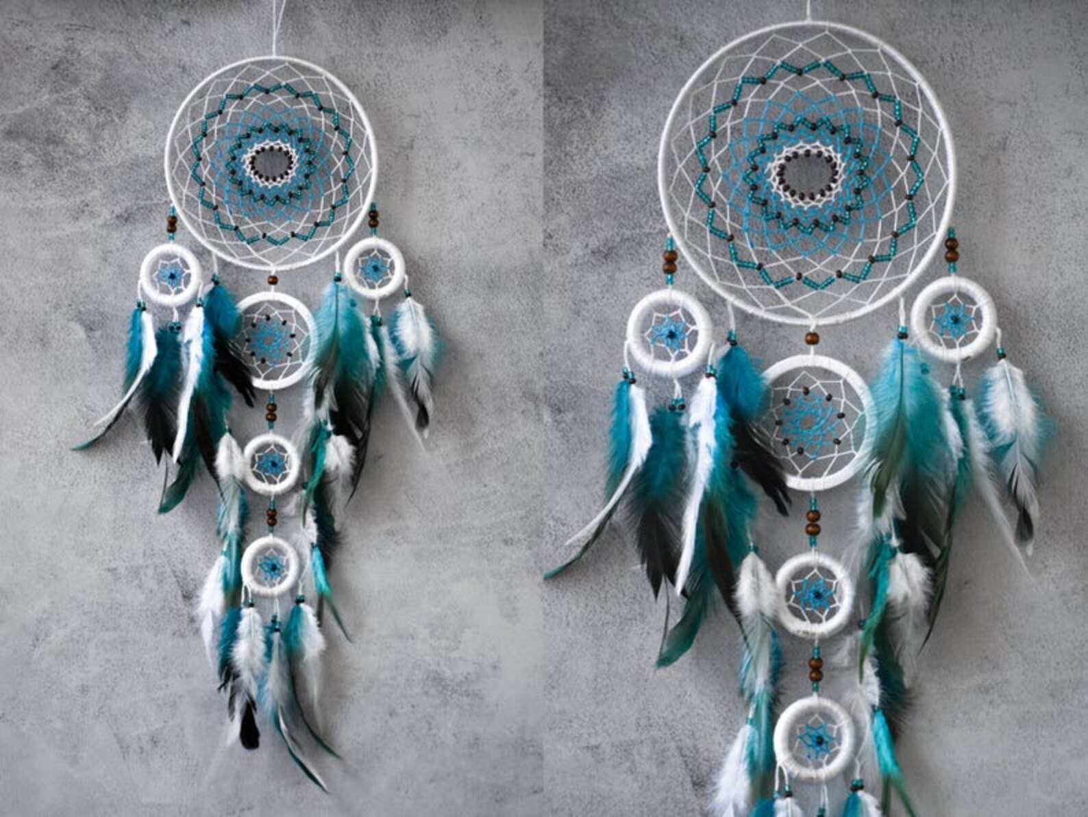 Ogquaton Premium Quality Boho Girl Turquoise Dream Catcher