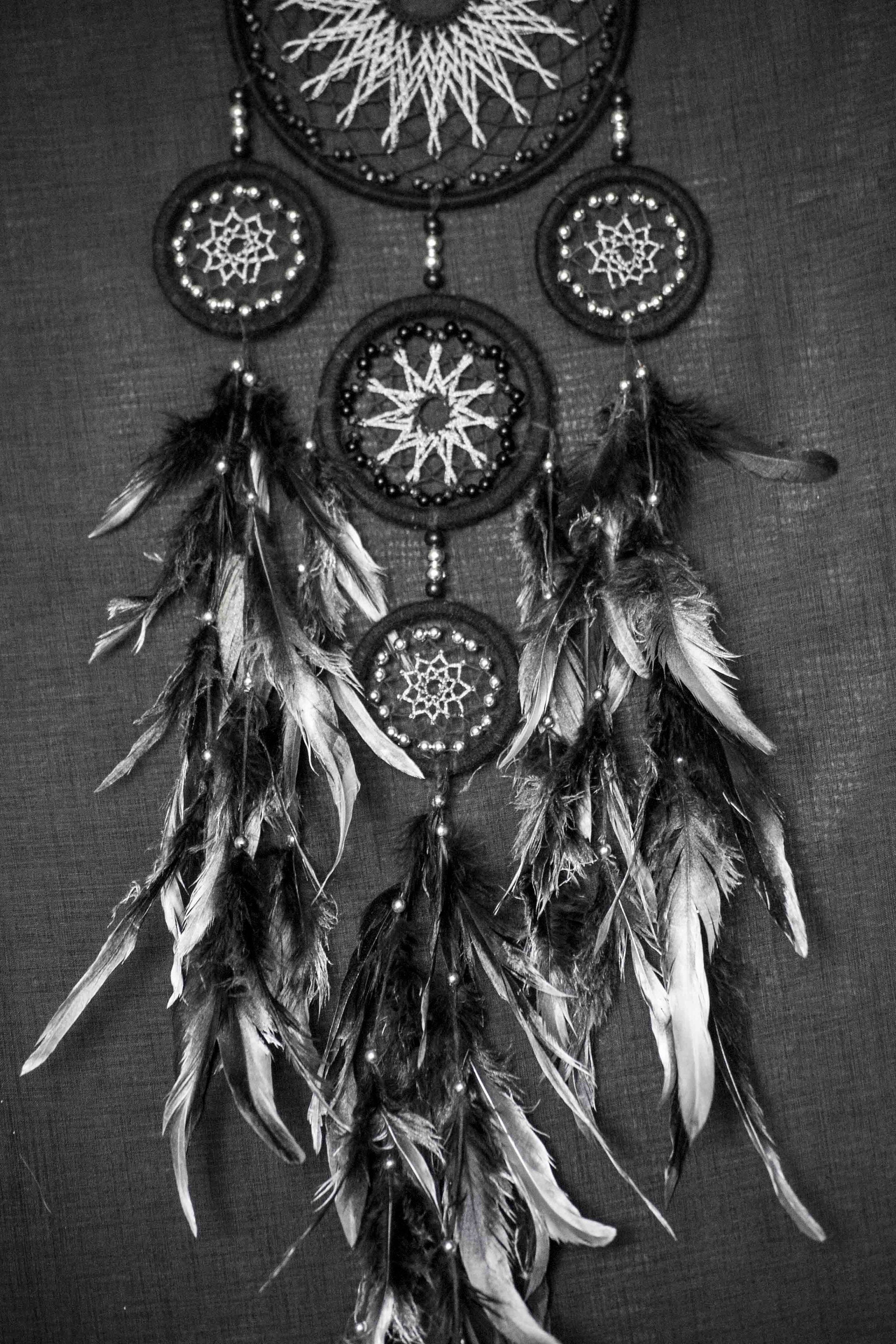Dream Catchers Black Dreamcathcer Monochrome Wall Hangings Etsy