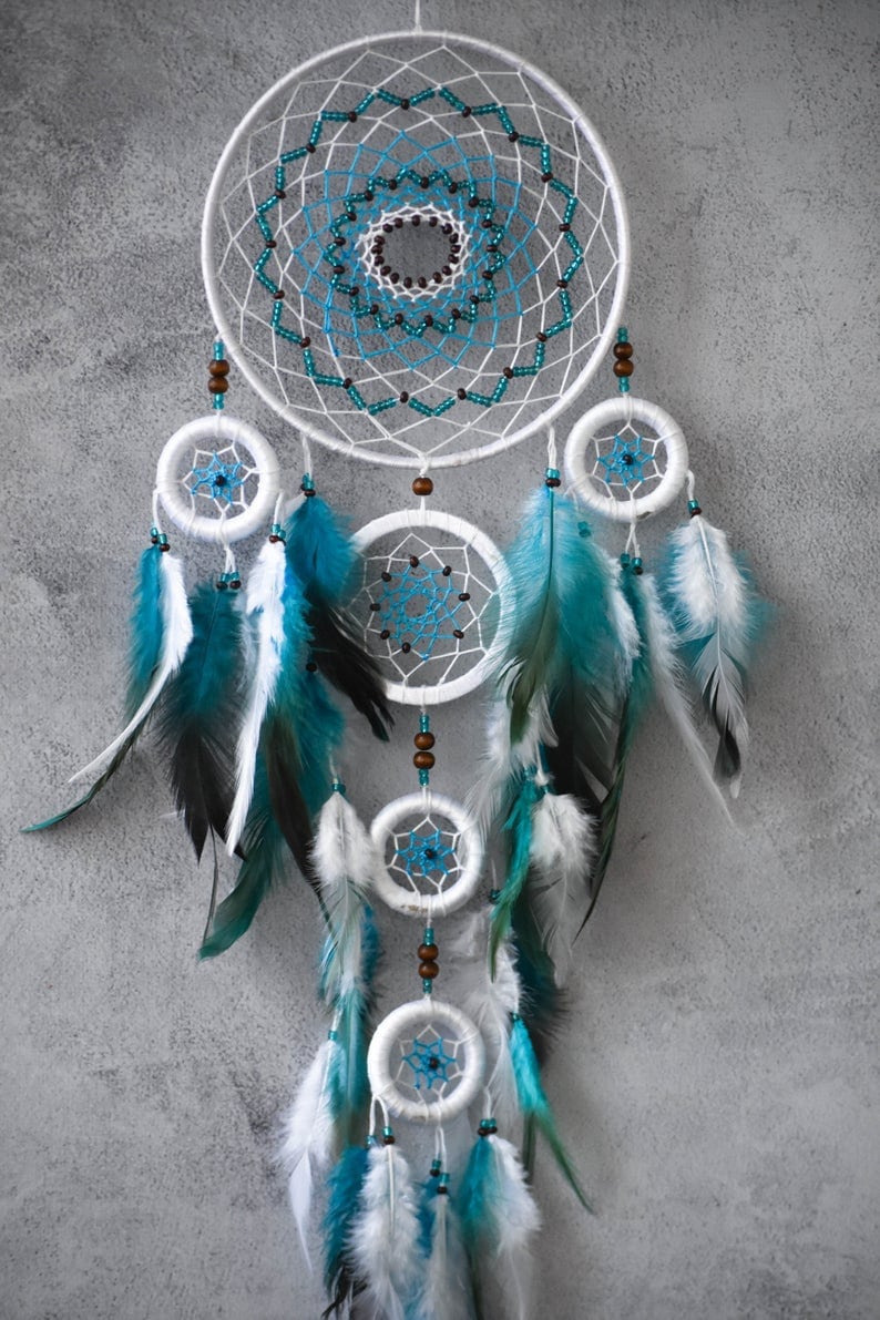 Turquoise Dream Catcher Light Blue Christmas Gift Large - Etsy