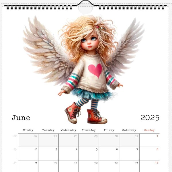 2025 Angel Calendar Etsy