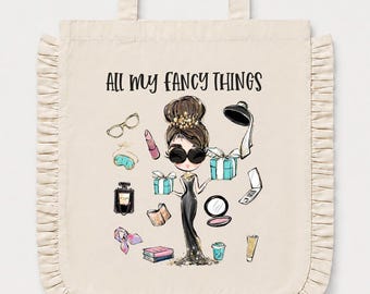 Holly Golightly Ruffle Edge Tote Bag