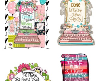 Recovery Stickers| Waterproof Stickers | Planner Stickers | 12 Step Stickers-Typewriter Set