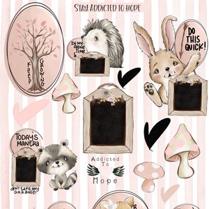 Hedgehog Stickers/ GoodNotes Stickers / Animal Planner Stickers/ Selfcare Stickers/ Mental Health / - Forest Friends