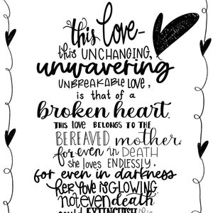 Inspirational Print | Grieving Mom Print | Grieving Mother Gift  | Grieving Mom Card- This Love