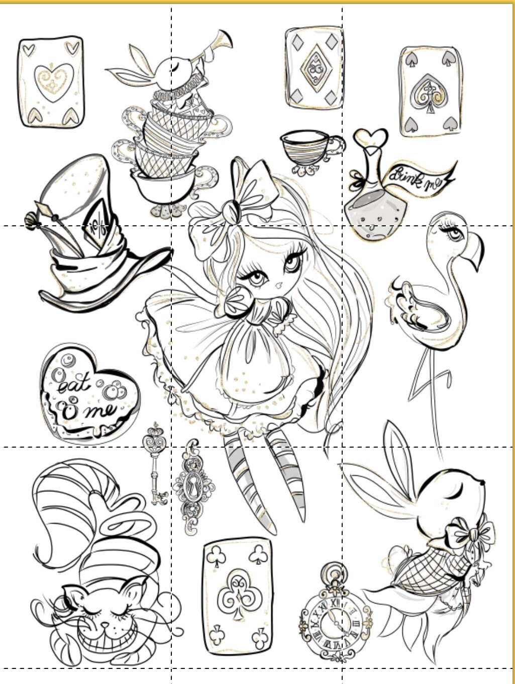 Coloring Poster/ Giant Coloring/ Printable Coloring /coloring/ Alice in