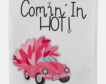 Valentines Day Sweatshirt Fleece Blanket, Comin’ In Hot (50” x 60”