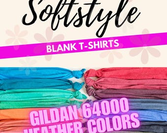 Blank Gildan Softstyle TShirt, Plain Gildan 64000 Shirt, G640B Youth,  65/35 Polyester/Cotton Heather For Sublimation, DTG, DTF, HTV, Vinyl