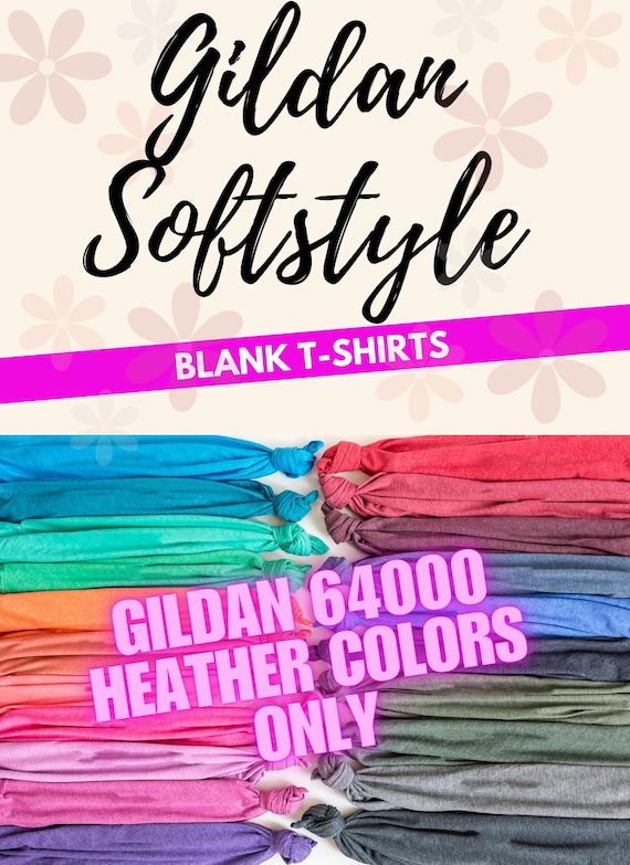 Blank Gildan Softstyle TShirt, Plain Gildan 64000 Shirt, G640B Youth,  65/35 Polyester/Cotton Heather For Sublimation, DTG, DTF, HTV, Vinyl