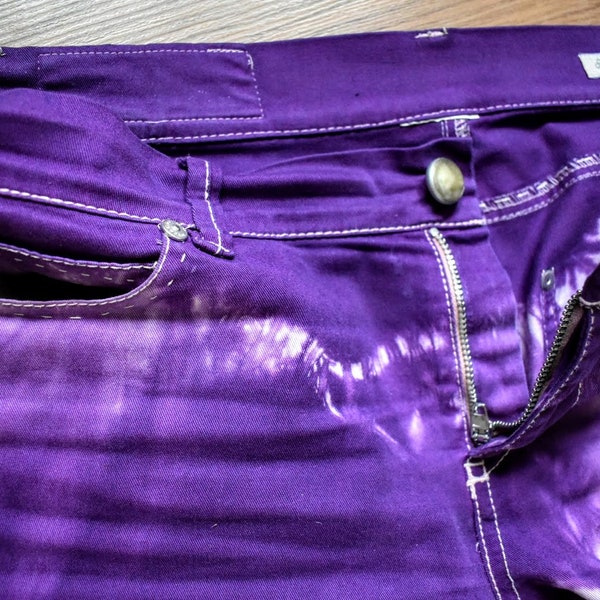 pantalon tie and dye violet upcycled