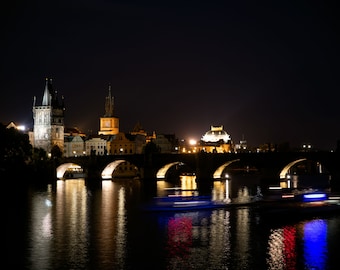 Long exposure of the timeless Prague Charles bridge