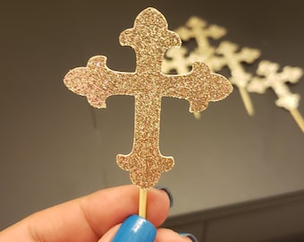 Cross Cupcake Toppers, Baptism Cupcake Toppers, Holy Communion Cupcake Toppers, Cross Decor, Religious